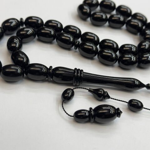 Usta İşi Oltu Taşı Badem Tespih 11*15 (mm)