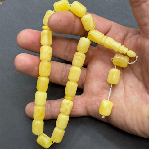 Maskot Kaliningrad Damla Kehribar Tespih 10*13 (mm)