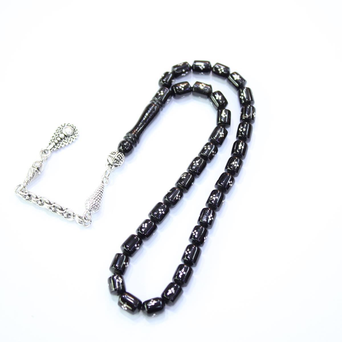 12 li İşleme Oltu Taşı Tespih Kapsül Model 6*8 (mm)