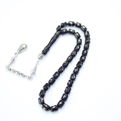 12 li İşleme Oltu Taşı Tespih Kapsül Model 6*8 (mm)