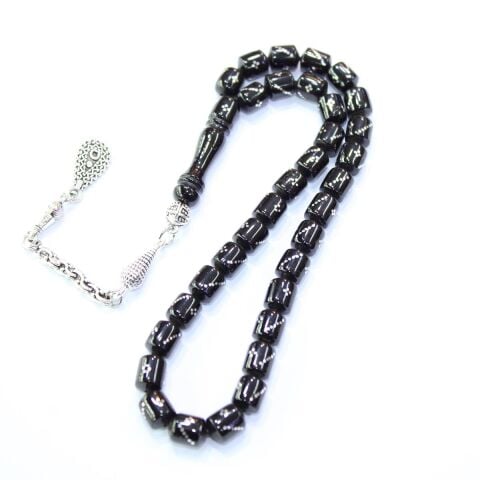 Burgu Dörtlü İşleme Oltu Taşı Tespih Kapsül Model 7*8 (mm)