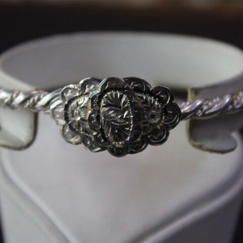 Gümüş El Yapımı Ara Telli Erzurum Burma Bilezik