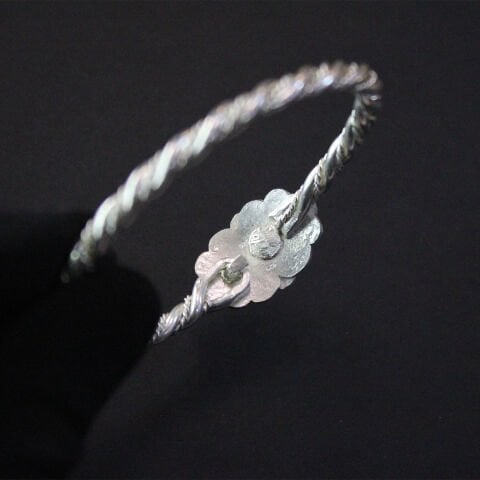 Gümüş El Yapımı Ara Telli Erzurum Burma Bilezik