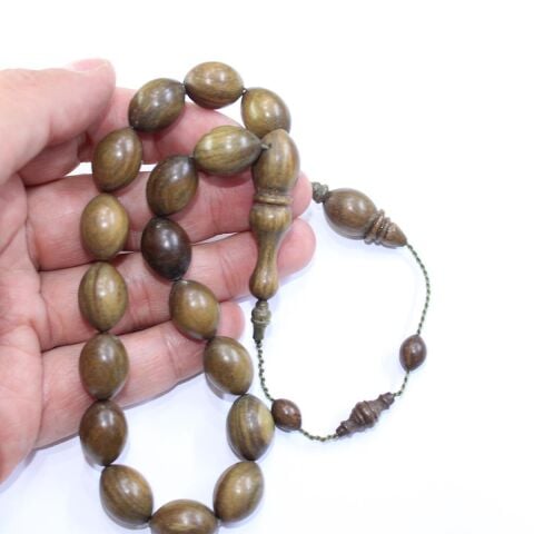 Maskot Yeşil Pelesenk Beyzi Tespih 12*16 (mm)