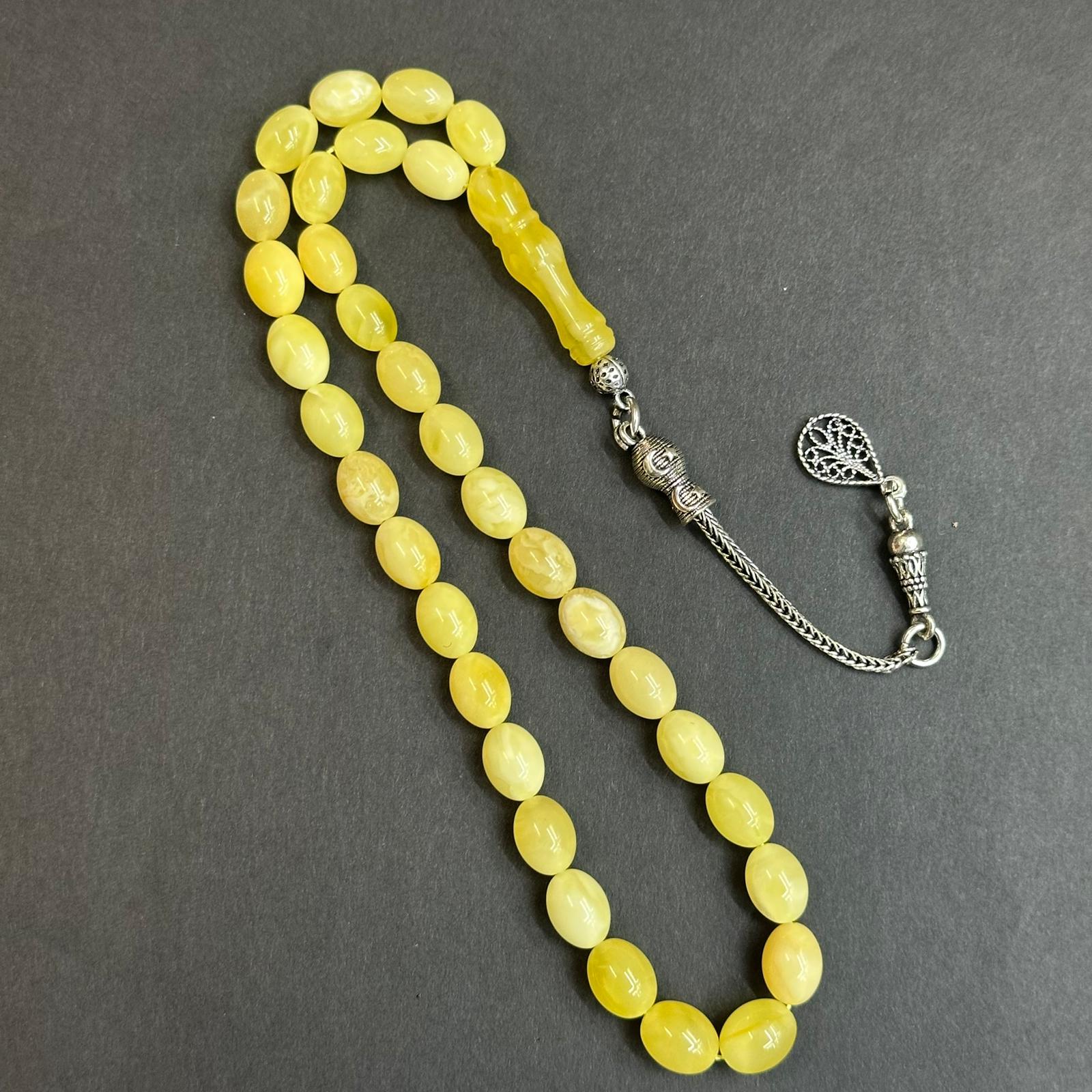 Kaliningrad Damla Kehribar Beyzi Tespih 6,5*8,5 (mm)