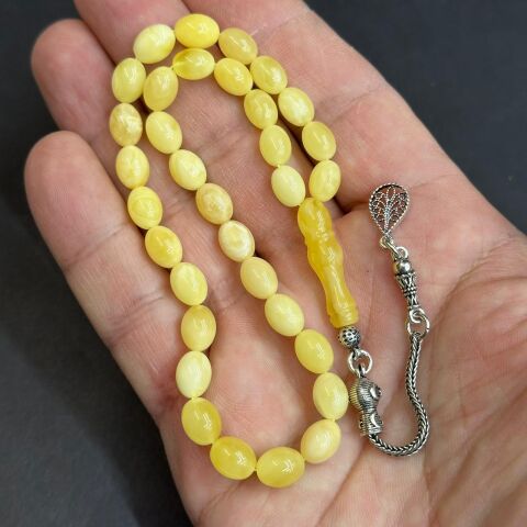 Kaliningrad Damla Kehribar Beyzi Tespih 6,5*8,5 (mm)