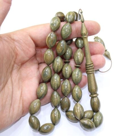 Usta İşçilikli Yeşil Pelesenk Tespih 10,5*17,5 (mm)