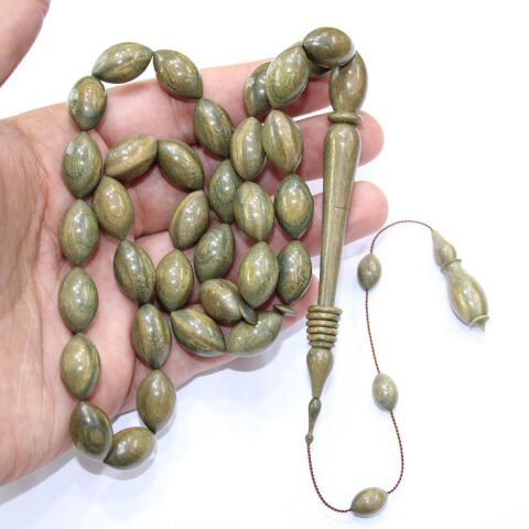 Usta İşçilikli Yeşil Pelesenk Tespih 10,5*17,5 (mm)