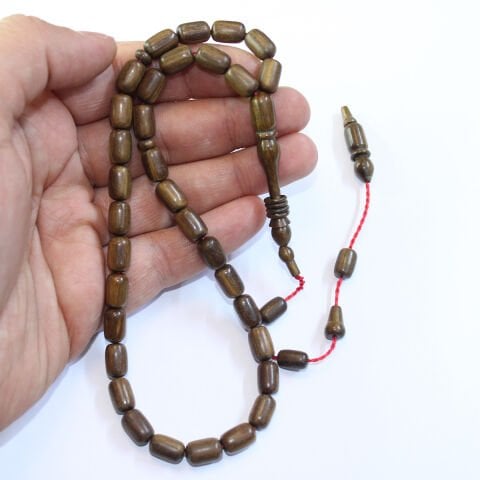 Yerli Atölye İşçiliği Kahverengi Pelesenk Tespih 7*10,5 (mm)