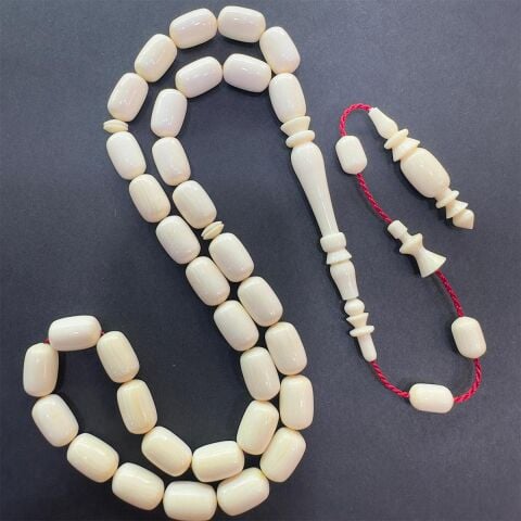 Yerli Atölye İşçiliği Fildişi Tespih 7*11 (mm)