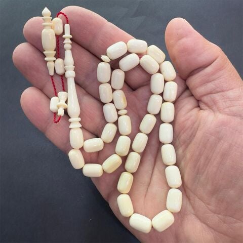 Yerli Atölye İşçiliği Fildişi Tespih 7*11 (mm)