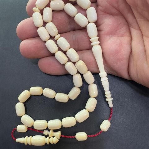 Yerli Atölye İşçiliği Fildişi Tespih 7*11 (mm)