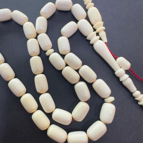 Yerli Atölye İşçiliği Fildişi Tespih 7*11 (mm)