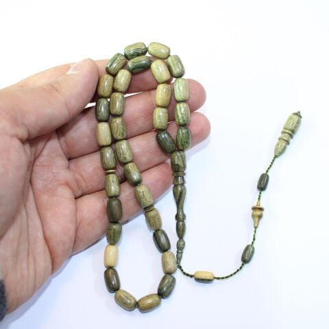 Yerli Atölye İşçiliği Yeşil Pelesenk Kapsül Tespih 7*11 (mm)