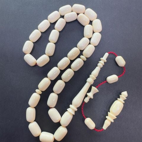 Yerli Atölye İşçiliği Fildişi Tespih 7*11 (mm)