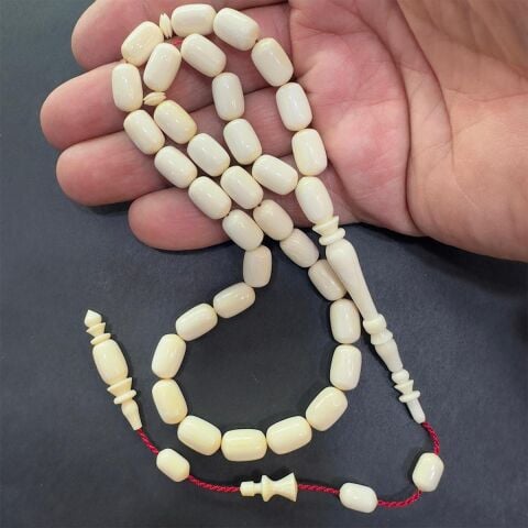 Yerli Atölye İşçiliği Fildişi Tespih 7*11 (mm)