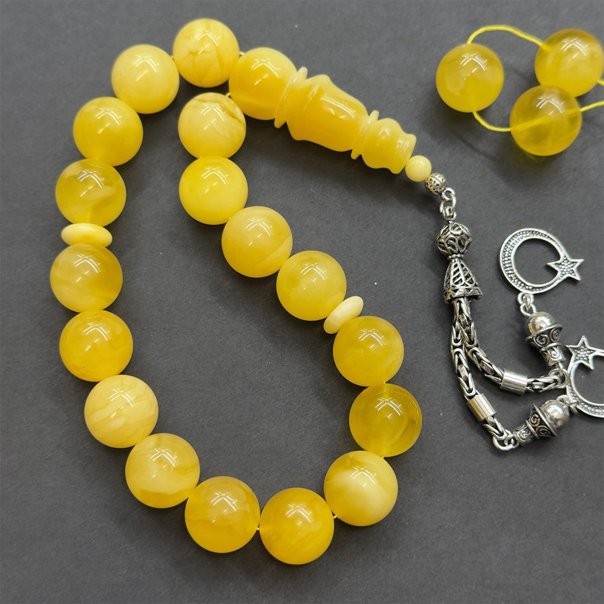 Maskot Kaliningrad Damla Kehribar Tespih 13,5 (mm)