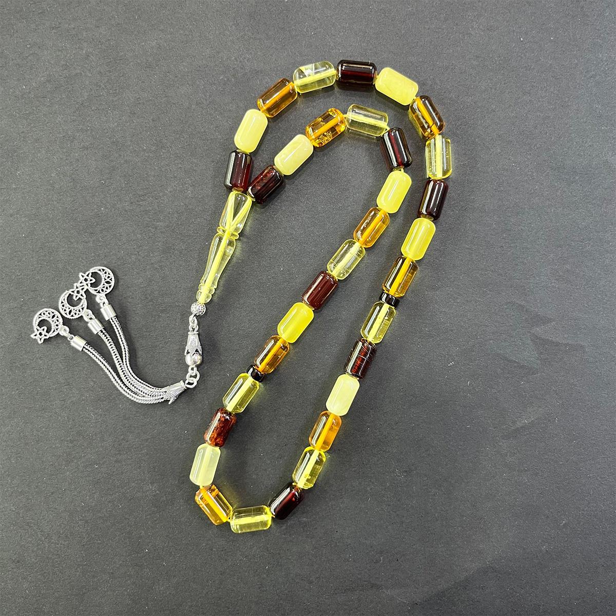 Litvanya Damla Kehribar Tespih 7*12 (mm) - 4