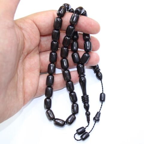 Yerli Atölye İşçiliği Abanoz Ağacı Tespih 8*11,5 (mm)