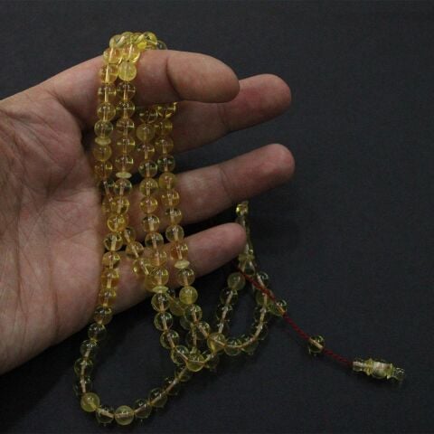 99'luk Şeffaf Ukrayna Damla Kehribar Tespih 6,5 (mm)