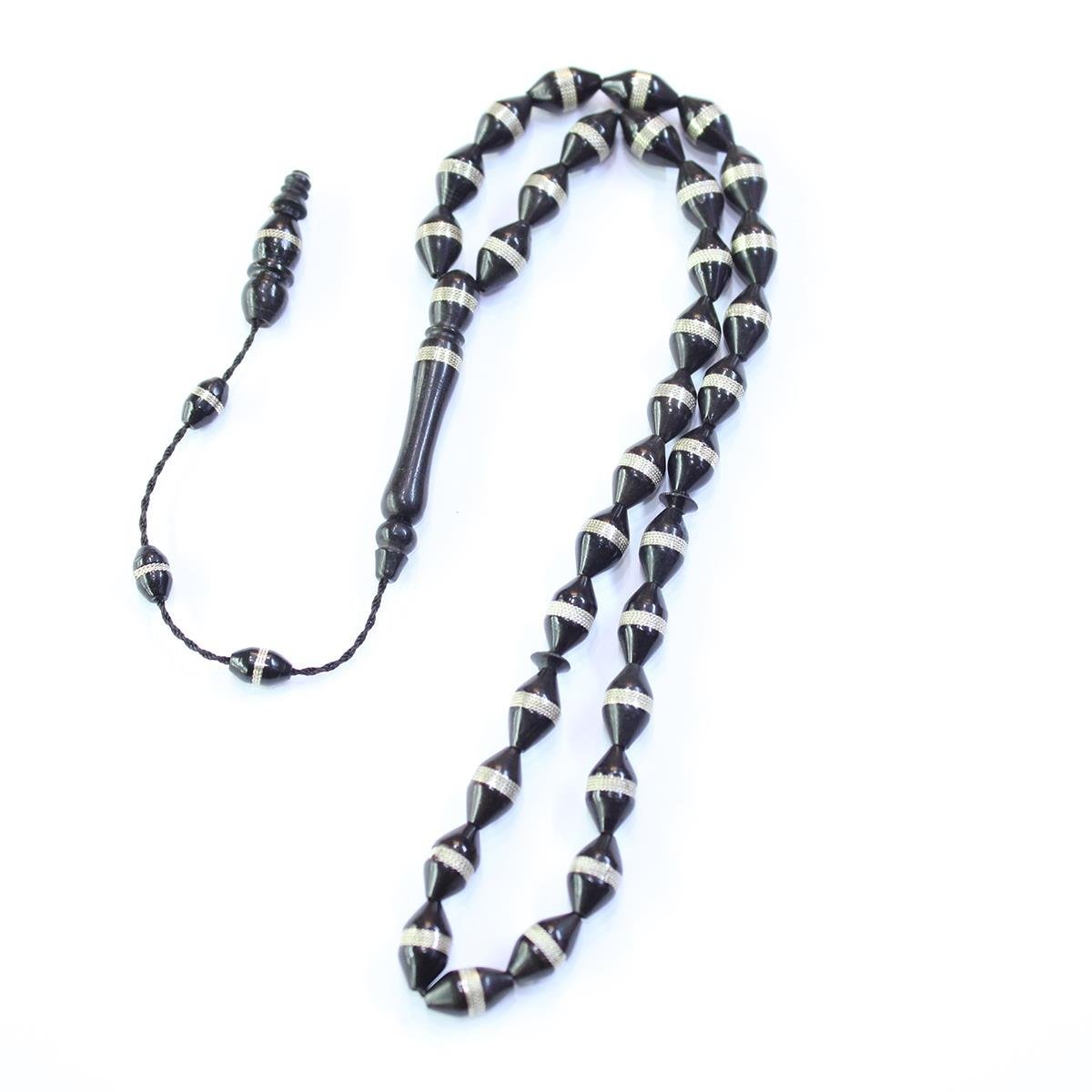 Prinç İşlemeli Siyah Kuka Tespih 6,5*10,5 (mm)