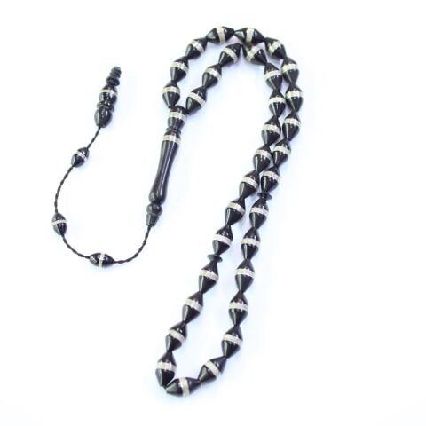 Prinç İşlemeli Siyah Kuka Tespih 6,5*10,5 (mm)