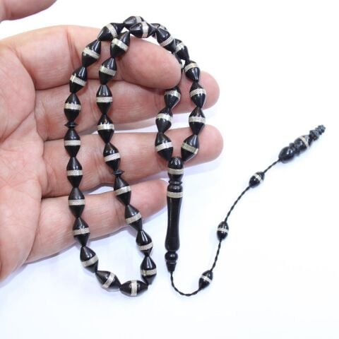 Prinç İşlemeli Siyah Kuka Tespih 6,5*10,5 (mm)