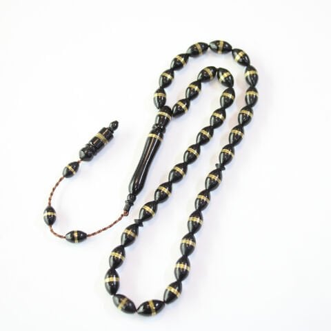 Prinç İşlemeli Siyah Kuka Tespih 6,5*11,5 (mm)