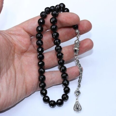 12'li İşleme Oltu Taşı Tespih 9 (mm)