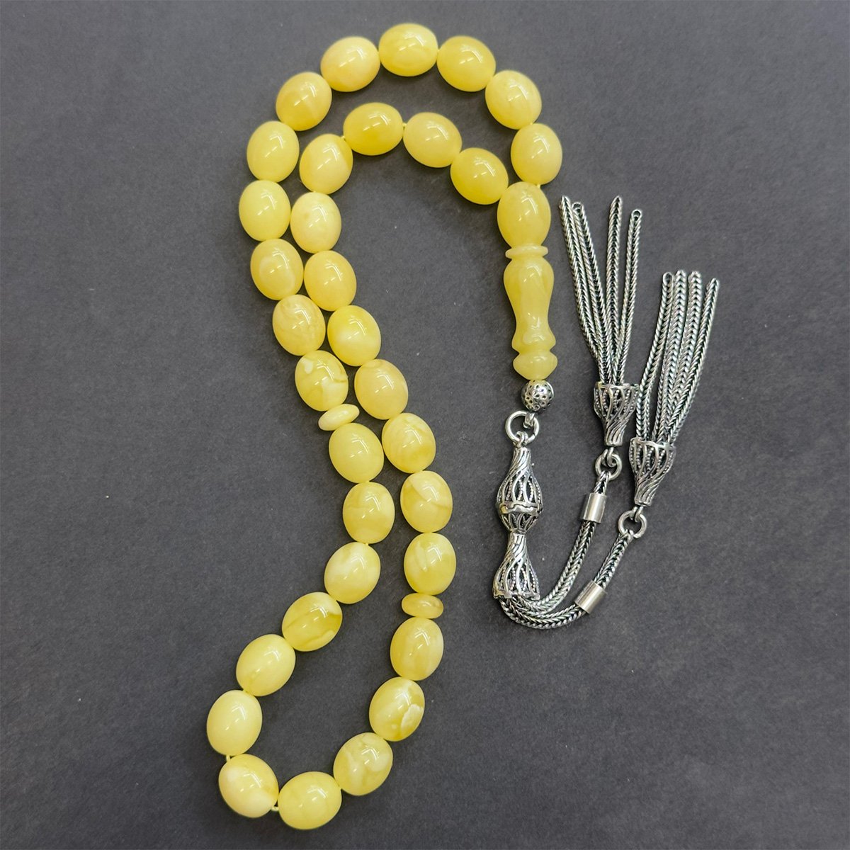 Kaliningrad Damla Kehribar Badem Tespih 7,5*9 (mm)