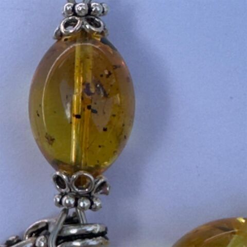 Haşere Fosilli Kaliningrad Damla Kehribar Zaza Tespih 10*15 (mm)