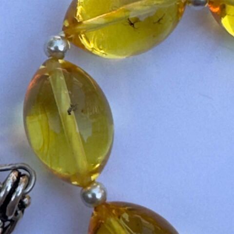 Haşere Fosilli Kaliningrad Damla Kehribar Zaza Tespih 10*15 (mm)