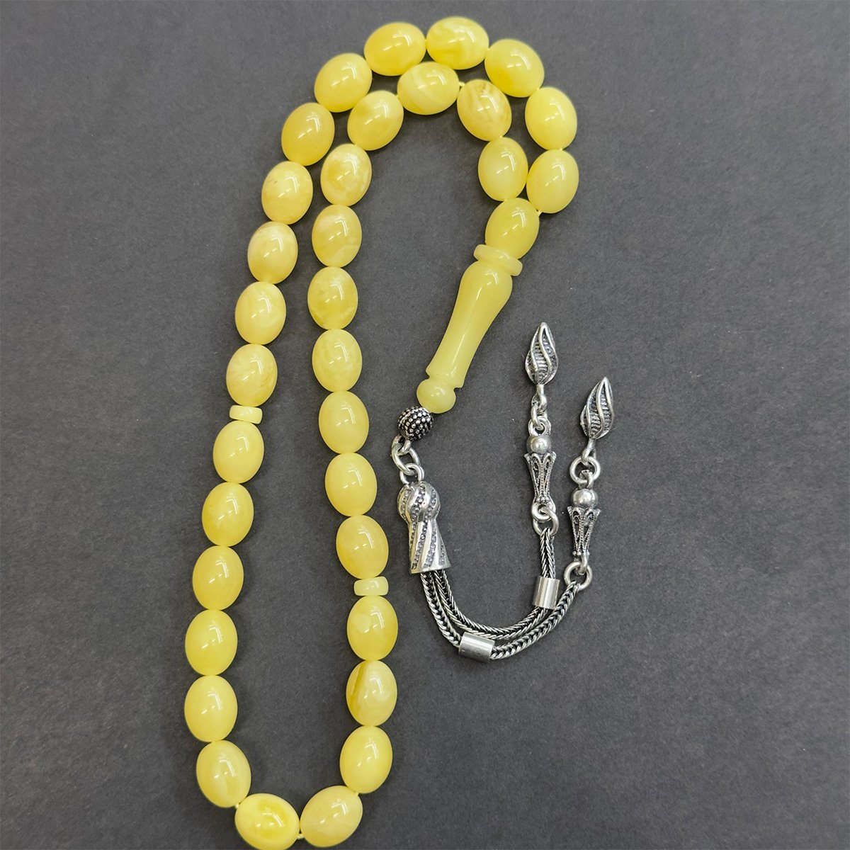 Kaliningrad Damla Kehribar Badem Tespih 7*9 (mm)-1