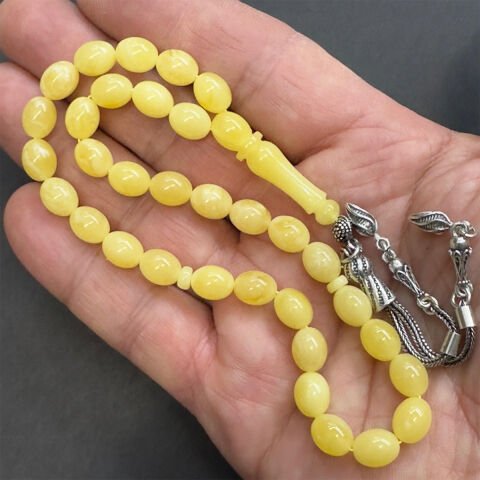 Kaliningrad Damla Kehribar Badem Tespih 7*9 (mm)-1