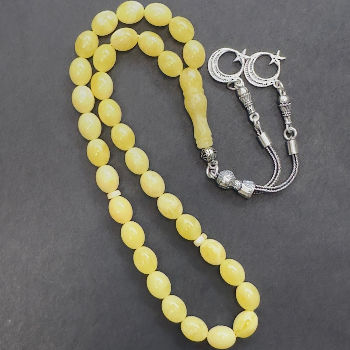 Kaliningrad Damla Kehribar Badem Tespih 7*9 (mm)-2