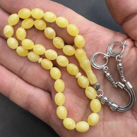 Kaliningrad Damla Kehribar Badem Tespih 7*9 (mm)-2