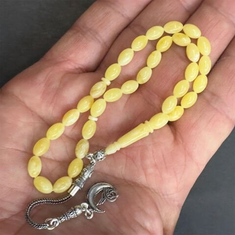 Kaliningrad Damla Kehribar Beyzi Tespih 5*8 (mm)