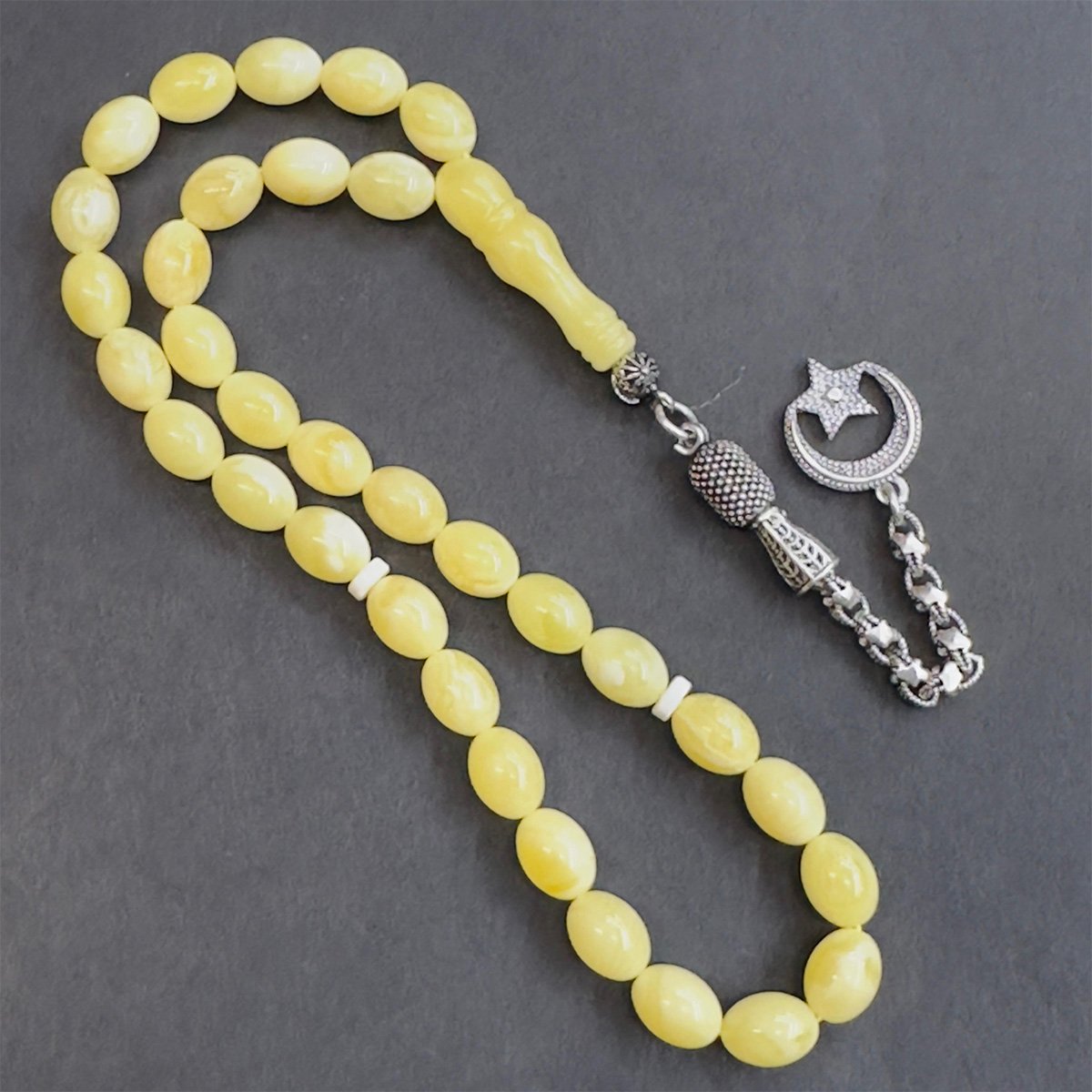 Kaliningrad Damla Kehribar Badem Tespih 6,5*8,5 (mm)-1