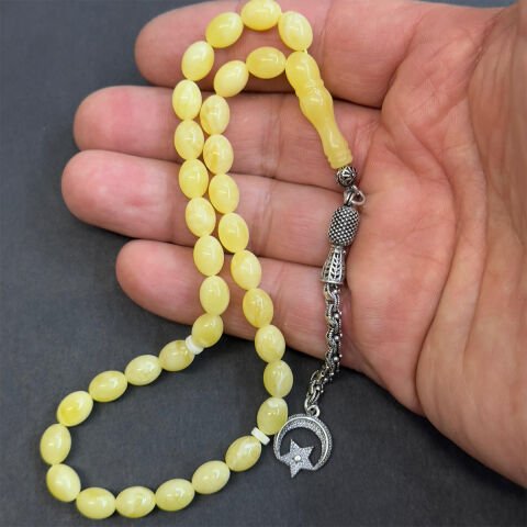 Kaliningrad Damla Kehribar Badem Tespih 6,5*8,5 (mm)-1