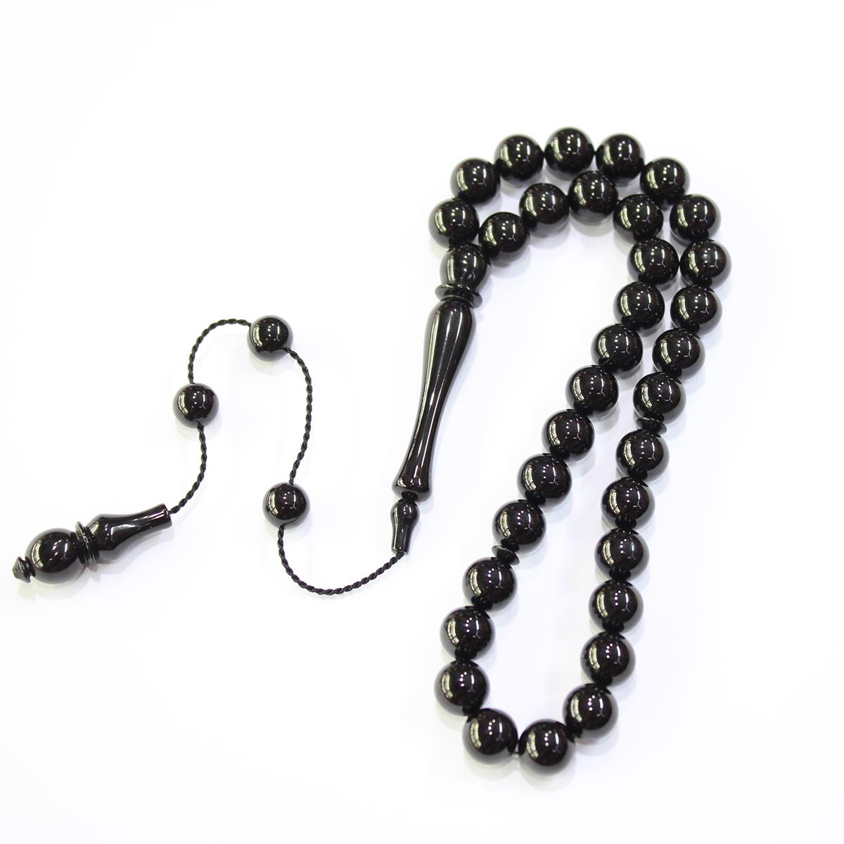 Sistem Püsküllü Oltu Taşı Tespih 9 (mm)