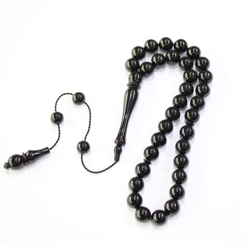 Sistem Püsküllü Oltu Taşı Tespih 9 (mm)