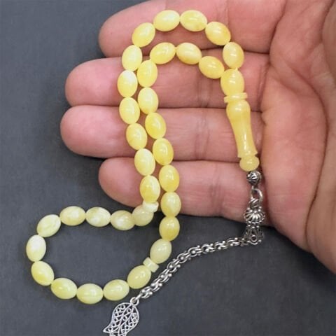 Kaliningrad Damla Kehribar Badem Tespih 6,5*8,5 (mm)-3