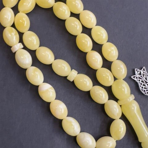 Kaliningrad Damla Kehribar Badem Tespih 6,5*8,5 (mm)-3