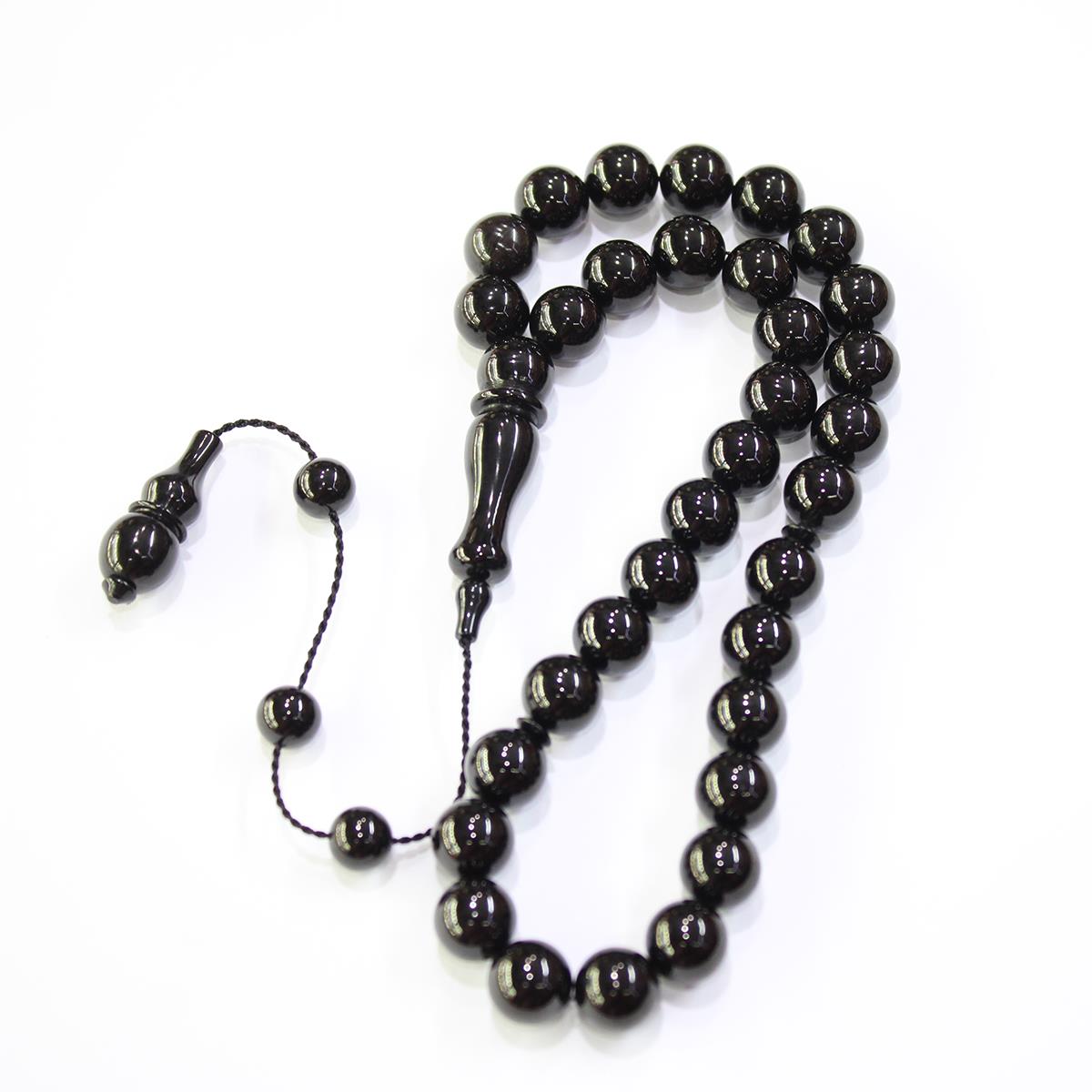 Sistem Püsküllü Oltu Taşı Tespih 9,5 (mm)