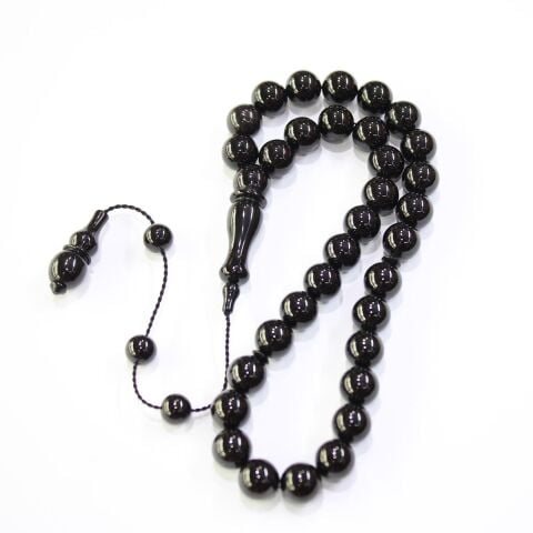 Sistem Püsküllü Oltu Taşı Tespih 9,5 (mm)