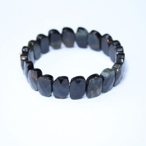 Koyu Yeşil Kaplan Gözü Bileklik Faset Kesim