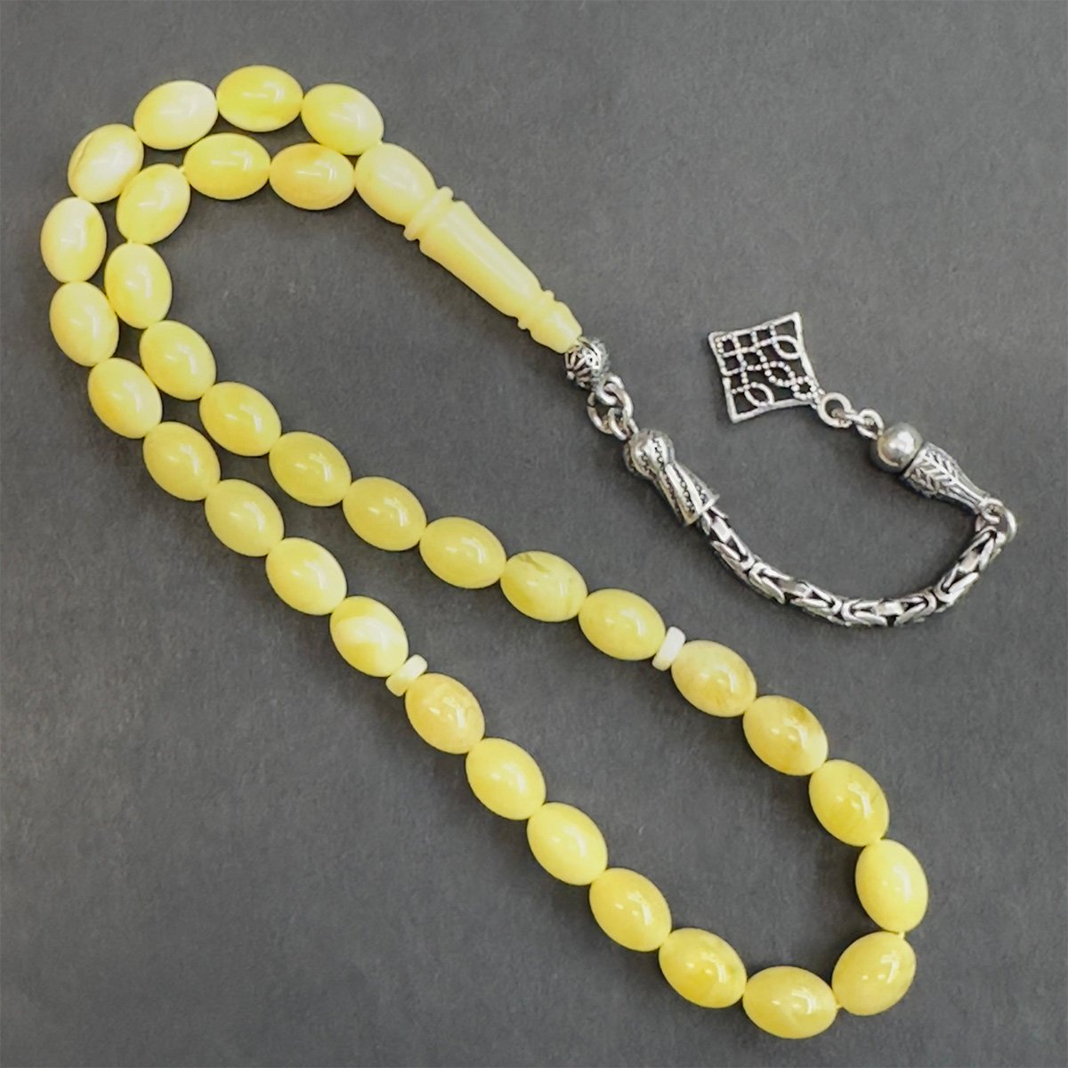 Kaliningrad Damla Kehribar Badem Tespih 6,5*8,5 (mm)-4