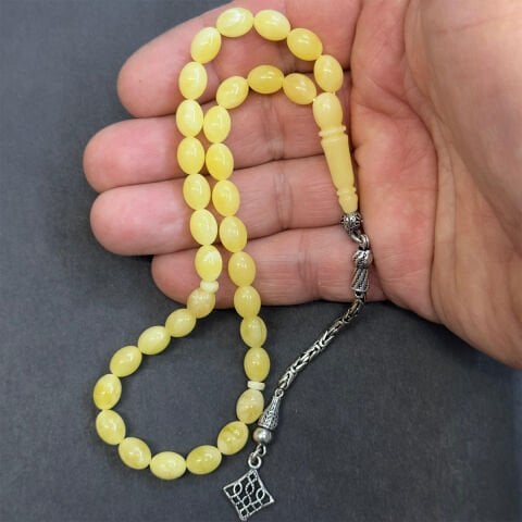 Kaliningrad Damla Kehribar Badem Tespih 6,5*8,5 (mm)-4