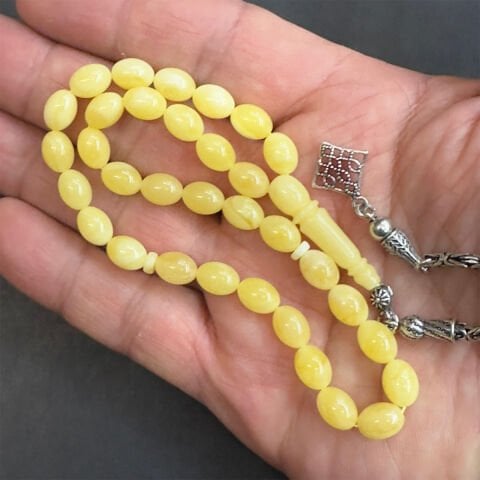 Kaliningrad Damla Kehribar Badem Tespih 6,5*8,5 (mm)-4