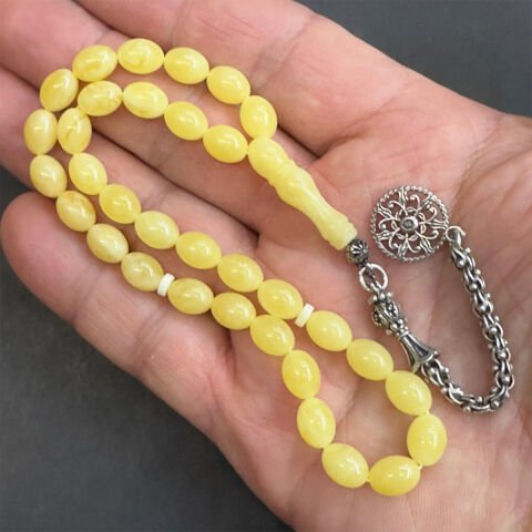 Kaliningrad Damla Kehribar Badem Tespih 6,5*8,5 (mm)-5